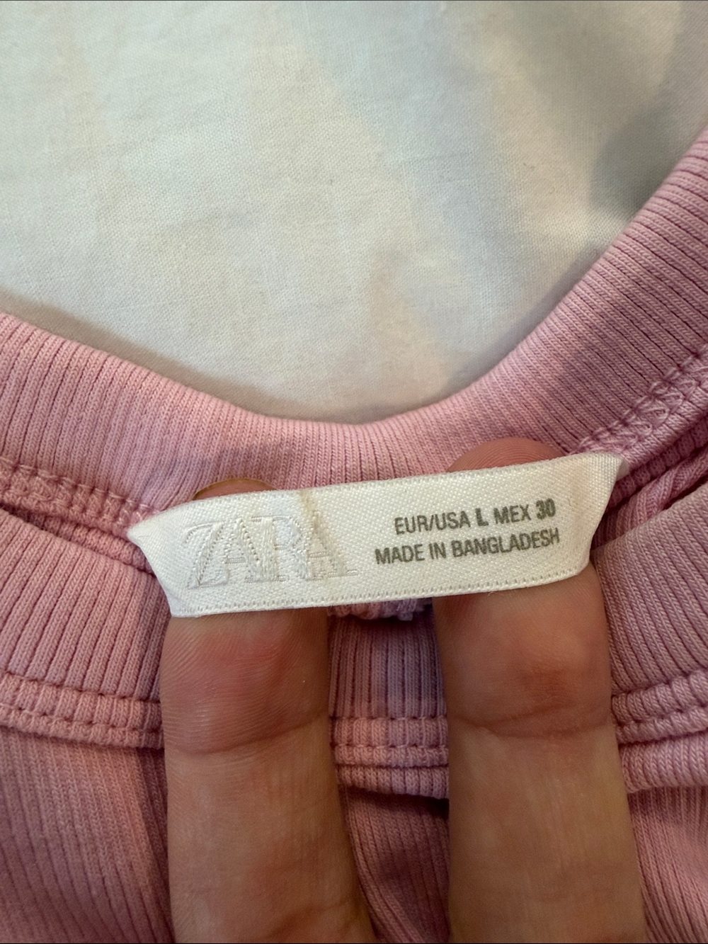 Zara Light Pink Ribbed Crewneck Tank - Picture 2 of 2
